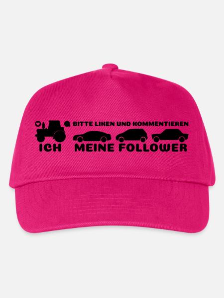 Ich, meine Follower Traktor Autos Landwirt Bauer - Kinder Basecap - Fuchsia