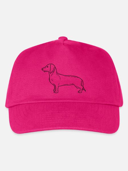 Dackel – Minimalistisches Hunde-Design - Kinder Basecap - Fuchsia