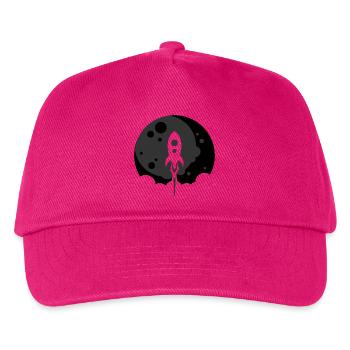 Rocket to the Moon - Schwarz - Kinder Basecap - Fuchsia - Vorne