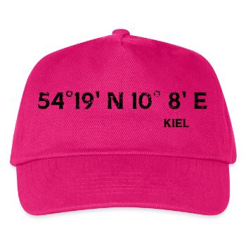 Kiel Koordinaten - Kinder Basecap - Fuchsia - Vorne