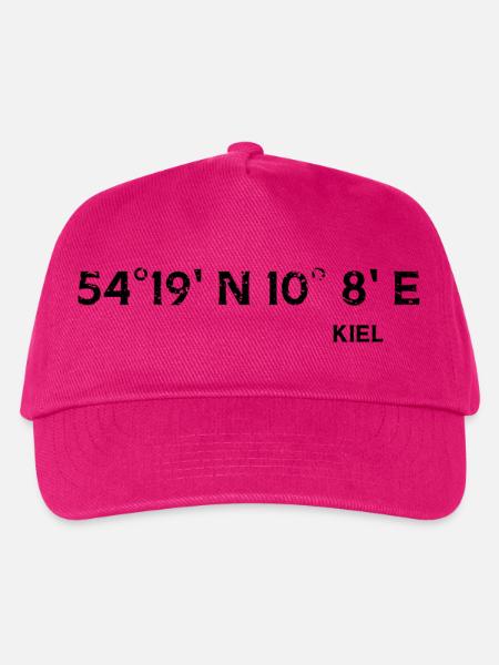 Kiel Koordinaten - Kinder Basecap - Fuchsia