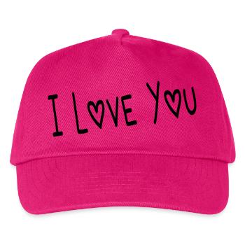 VALENTINSTAG. ICH LIEBE DICH. ICH LIEBE DICH. LIEBE. LIEBE - Kinder Basecap - Fuchsia - Vorne