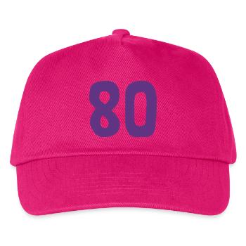 80. 80 YEARS. 80th ANNIVERSARY. 80TH BIRTHDAY. - Kids’ Baseball Cap - fuchsia - Front