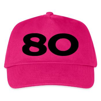 80. 80 YEARS. 80th ANNIVERSARY. 80TH BIRTHDAY. - Kids’ Baseball Cap - fuchsia - Front