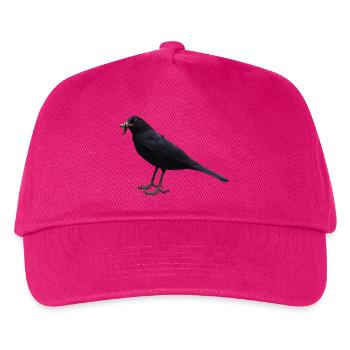 Amsel Vogel schwarzer Vogel - Kinder Basecap - Fuchsia - Vorne