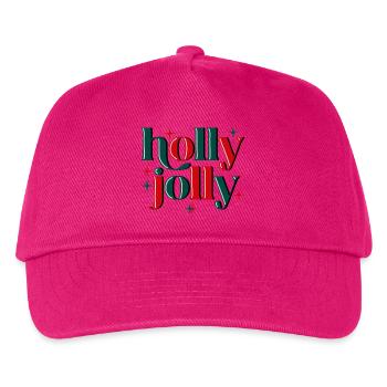 Holly Jolly Xmas - Kinder Basecap - Fuchsia - Vorne
