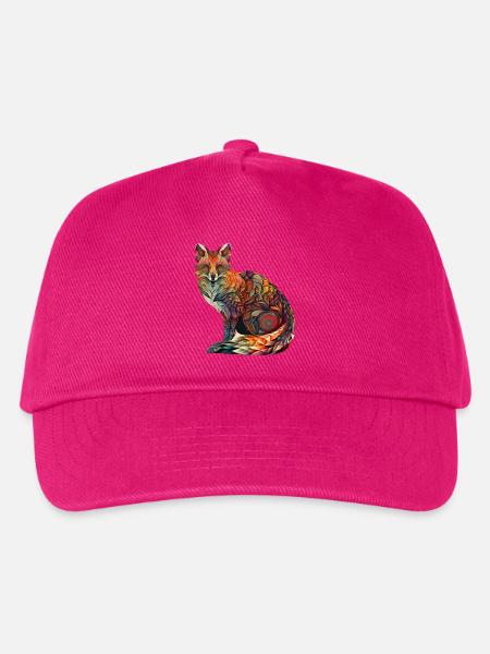 Fuchs Mandala Bunt – Tier Illustration - Kinder Basecap - Fuchsia