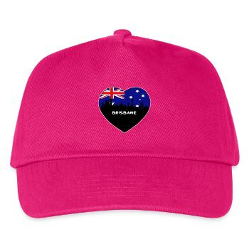 Brisbane Australien Flagge Skyline Reise Souvenir - Kinder Basecap - Fuchsia - Vorne