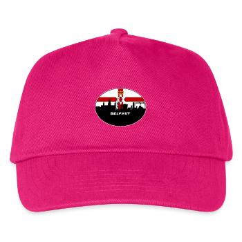 Belfast Nordirland Flagge Skyline Reisen Souve - Kinder Basecap - Fuchsia - Vorne