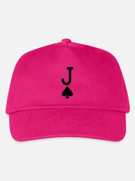 Poker Spielkarte - Pik Bube / Joker - Kinder Basecap - Fuchsia