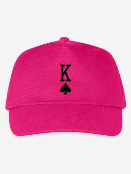 Poker Spielkarte - Pik König - Kinder Basecap - Fuchsia