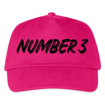 Number 3 - drei - dritter - dritte - 3 - Nummer 3 - Kinder Basecap - Fuchsia - Vorne