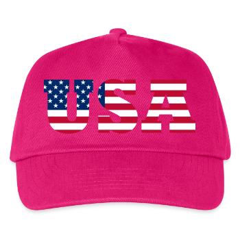 Stars & Stripes Lettermark USA - Kids’ Baseball Cap - fuchsia - Front