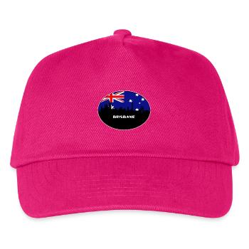 Brisbane Australien Flagge Skyline Silhouette Reisen - Kinder Basecap - Fuchsia - Vorne