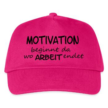 Motivation beginnt da wo... - Kinder Basecap - Fuchsia - Vorne