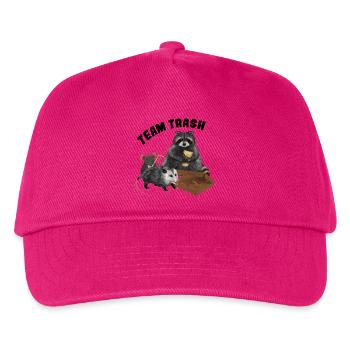 Team Trash - Trash Animals Clique mit Pizzakarton - Kinder Basecap - Fuchsia - Vorne