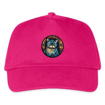 Exotische Kurzhaarkatzenrasse Aquarellglas - Kinder Basecap - Fuchsia - Vorne