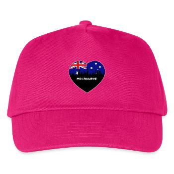 Melbourne Australien Flagge Skyline Reise Souvenir - Kinder Basecap - Fuchsia - Vorne
