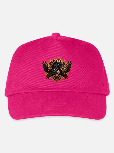 Kronenrabe mit Herzschmuck - Kinder Basecap - Fuchsia