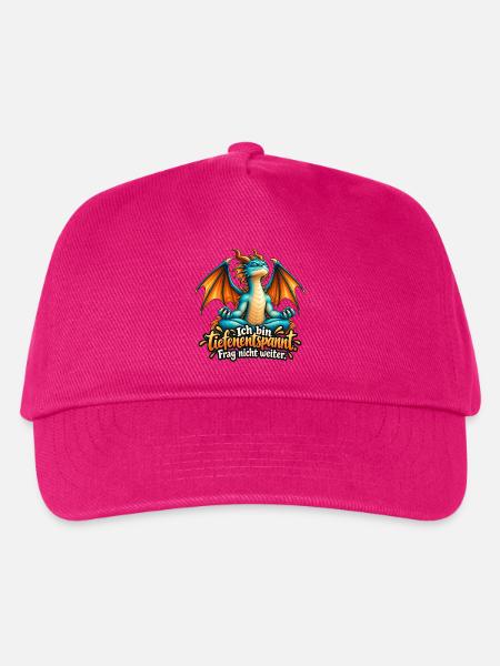Ich bin tiefenentspannt – Lustiger Yoga-Drache - Kinder Basecap - Fuchsia