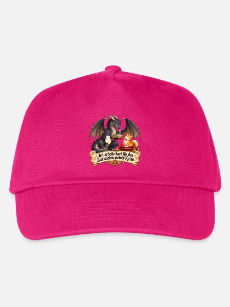Ich arbeite hart für das Luxusleben meiner Katze - Kinder Basecap - Fuchsia