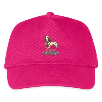 Frohe Dackelweihnacht – Retro Dackel - Kinder Basecap - Fuchsia - Vorne