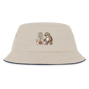 Zieh nicht so - Schnecke und Faultier - Kinder Bucket Hat - Natur/Navy - Vorne