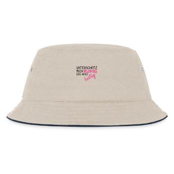 Unterschätz mich ruhig Spruch lustig - Kinder Bucket Hat - Natur/Navy - Vorne