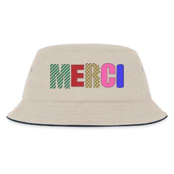 Vielen Dank - Kinder Bucket Hat - Natur/Navy - Vorne