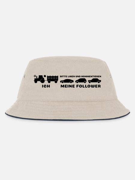 Ich meine Follower Liken und Kommentieren Traktor - Kinder Bucket Hat - Natur/Navy