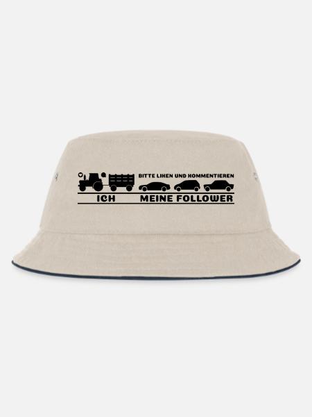 Ich meine Follower Liken und Kommentieren Landwirt - Kinder Bucket Hat - Natur/Navy