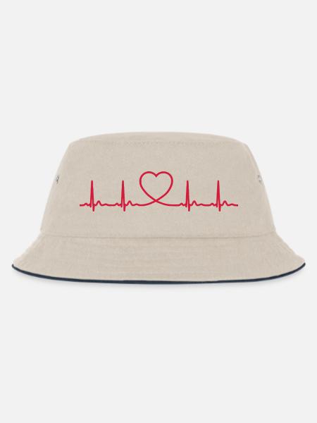 Ligne ECG du battement cardiaque Vecteur d’ondes d’impulsion médicale - Bob Enfant - blanc cassé/bleu marine