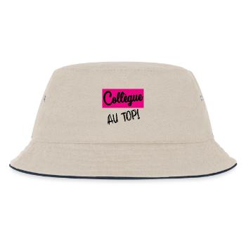 KOLLEGE - Kinder Bucket Hat - Natur/Navy - Vorne