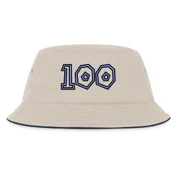 100. 100 JAHRE. 100-JÄHRIGES JUBILÄUM. 100. GEBURTSTAG - Kinder Bucket Hat - Natur/Navy - Vorne