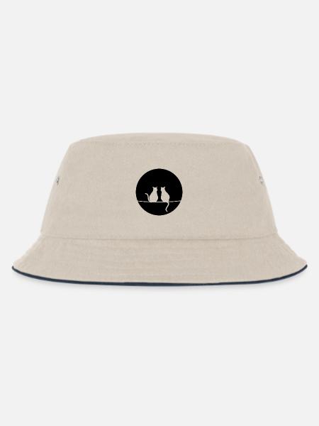 Katzen im Mondschein - Kinder Bucket Hat - Natur/Navy