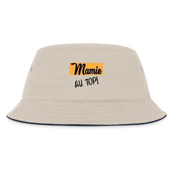 Oma - Kinder Bucket Hat - Natur/Navy - Vorne