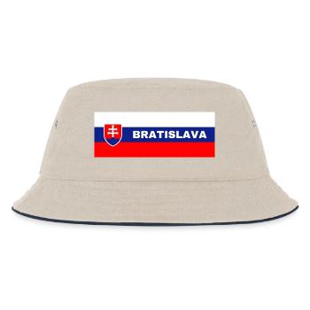 Stadt Bratislava in slowakischer Flagge - Kinder Bucket Hat - Natur/Navy - Vorne