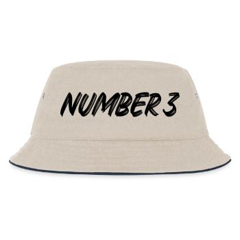 Number 3 - drei - dritter - dritte - 3 - Nummer 3 - Kinder Bucket Hat - Natur/Navy - Vorne