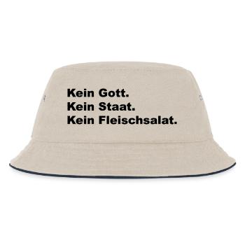 Kein Gott. Kein Staat. Kein Fleischsalat. - Kinder Bucket Hat - Natur/Navy - Vorne