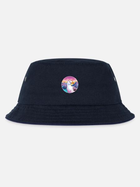 Möwe Aquarell Karikatur Kawaii Haustier Tier Farbe - Kinder Bucket Hat - navy/navy