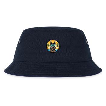 Scottish Terrier Hunderasse Cartoon Sonnenbrille Strand - Kinder Bucket Hat - navy/navy - Vorne