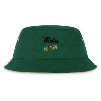 MEISTER. MEISTER. VIELEN DANK. DANKE, MEISTER - Kinder Bucket Hat - Dunkelgrün/Beige - Vorne