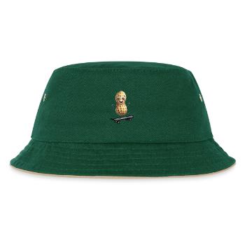 Erdnuss Erdnüsse Skater skaten Skateboard Kinder - Kinder Bucket Hat - Dunkelgrün/Beige - Vorne