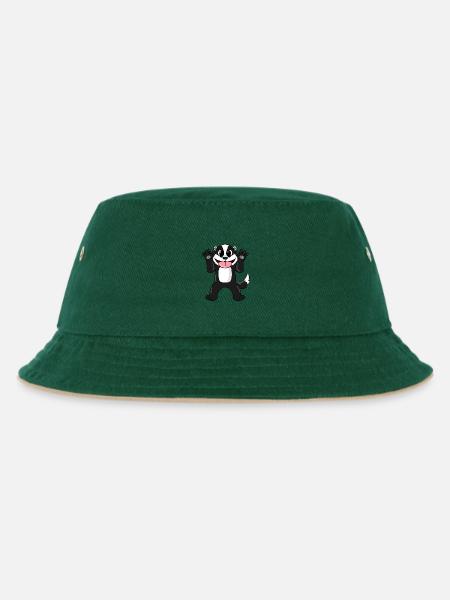 Dachs - Kinder Bucket Hat - Dunkelgrün/Beige