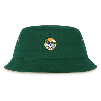 Himalaya Schäferhund Rasse Cartoon Sonnenbrille Strand - Kinder Bucket Hat - Dunkelgrün/Beige - Vorne