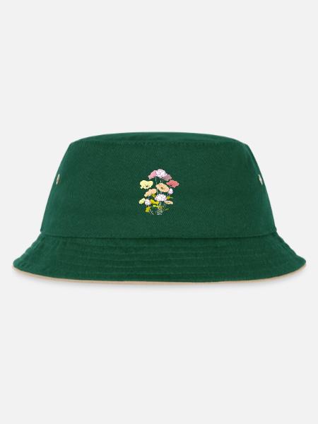 Blumenstrauß - Kinder Bucket Hat - Dunkelgrün/Beige