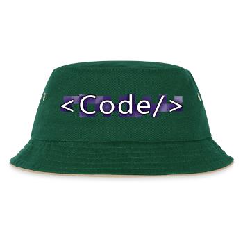 Codestil (lila) - Kinder Bucket Hat - Dunkelgrün/Beige - Vorne