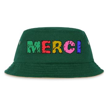 VIELEN DANK. GELIEBTE - Kinder Bucket Hat - Dunkelgrün/Beige - Vorne