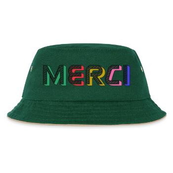 Vielen Dank - Kinder Bucket Hat - Dunkelgrün/Beige - Vorne