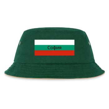 Sofia Stadt in bulgarischer Flagge - Kinder Bucket Hat - Dunkelgrün/Beige - Vorne
